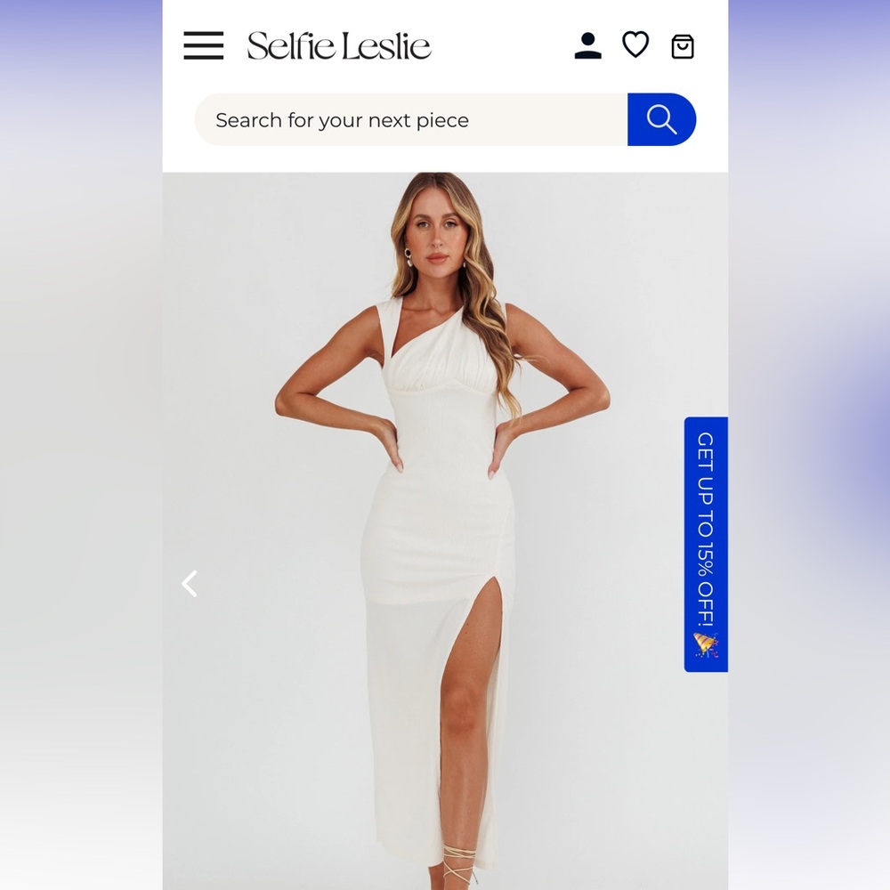 Daleela Asymmetric Neckline Maxi Dress Vanilla - NWT - M